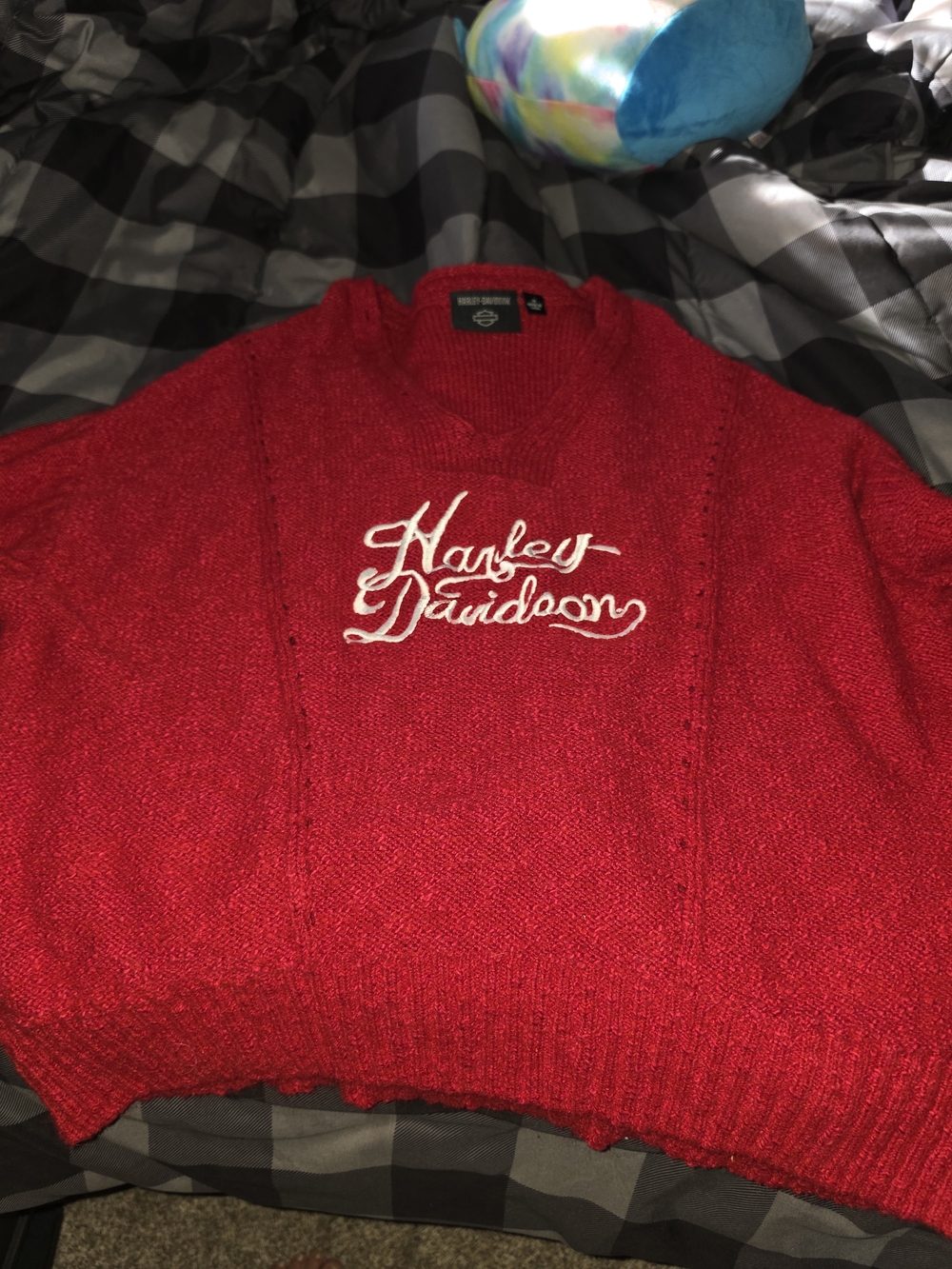 Harley Davidson Red V-neck Women's Sweater